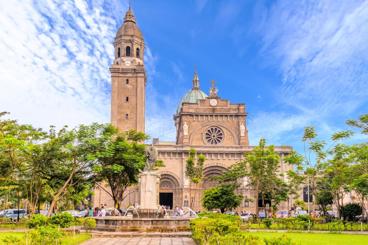 Facade of Manila Cathedral, Manila, Philippines