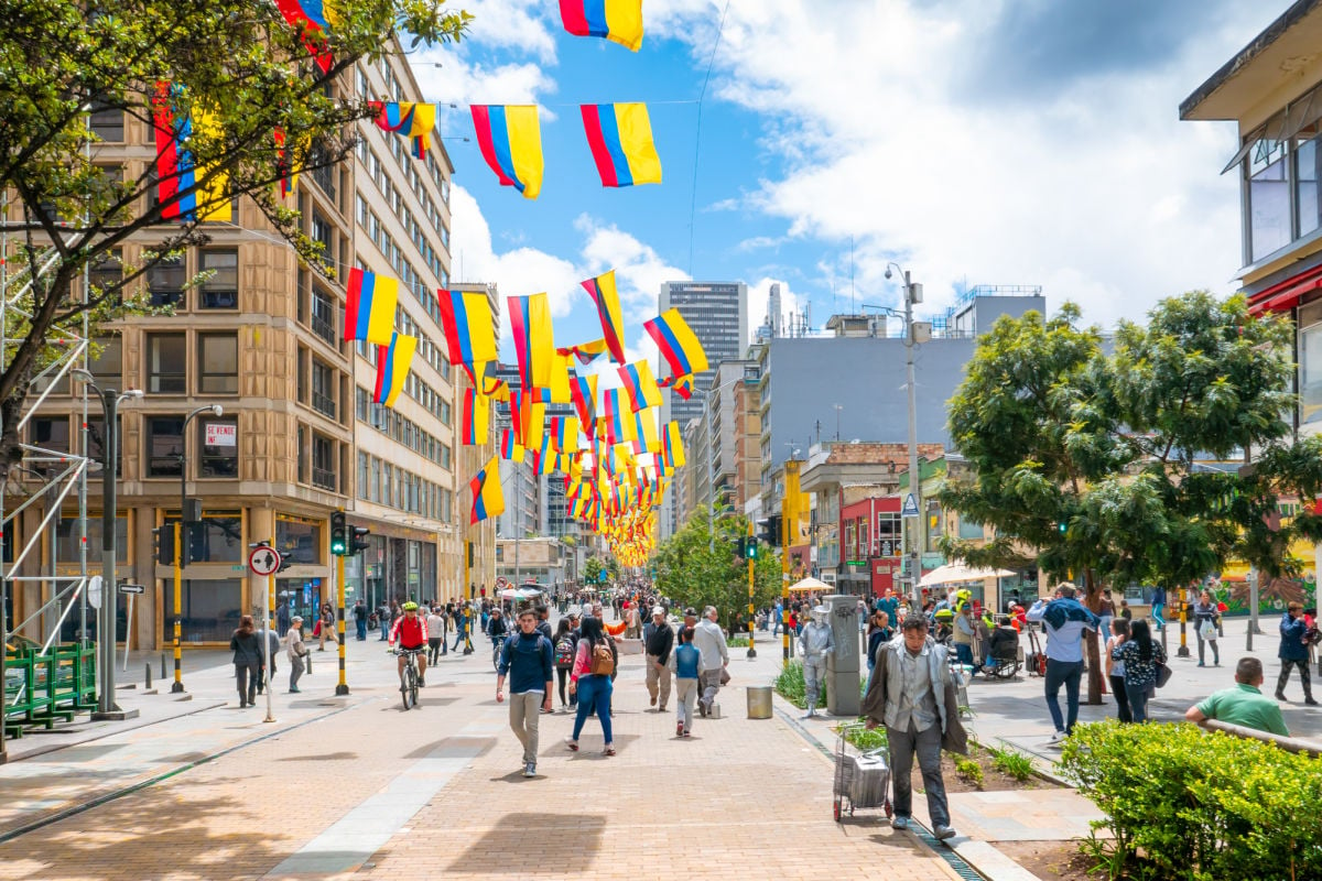 festive street in bogota