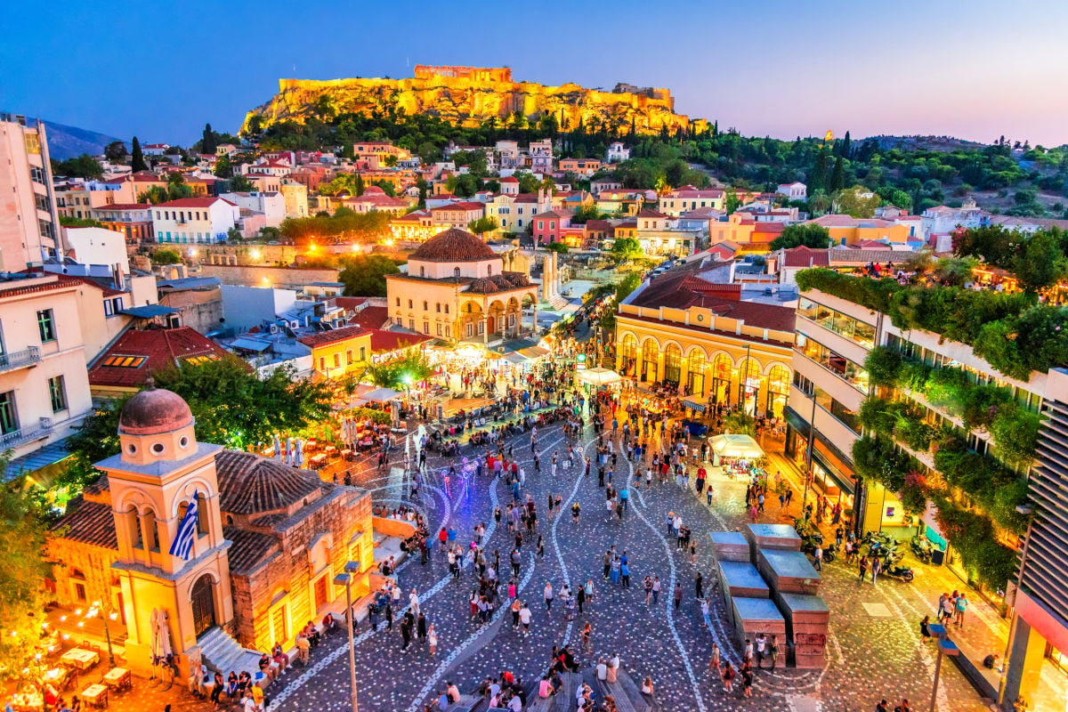 Athens, Greece at night