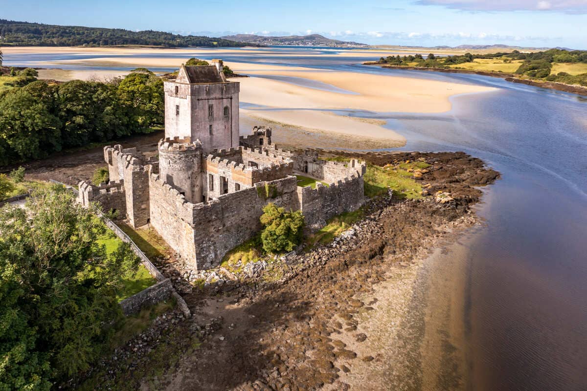 Aerial View Of A Castle In Donegal, Ireland